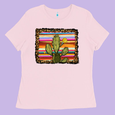 Serape Leopard Cactus Ladies Tee Designed By Ranaportraitstore