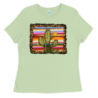 Matcha serape leopard cactus Ladies Tee - RanaPortraitStore