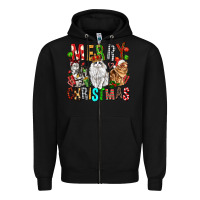 Black Merry christmas cats Zipper Hoodie - FaDigitalArtStudio