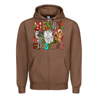 Chestnut Merry christmas cats Zipper Hoodie - FaDigitalArtStudio