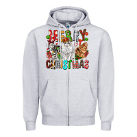 Heather Grey Merry christmas cats Zipper Hoodie - FaDigitalArtStudio
