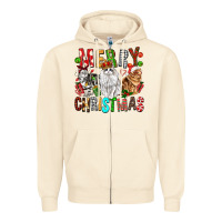 Sandshell Merry christmas cats Zipper Hoodie - FaDigitalArtStudio