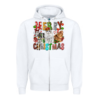 White Merry christmas cats Zipper Hoodie - FaDigitalArtStudio