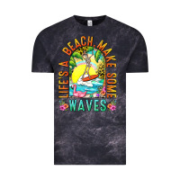 Cloud Black Life's a beach make some waves Vintage Tee - NancyCooperArtShop