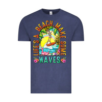 Vintage Denim Life's a beach make some waves Vintage Tee - NancyCooperArtShop