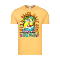 Vintage Mustard Life's a beach make some waves Vintage Tee - NancyCooperArtShop