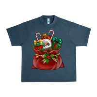 Midnight Navy Chrismas Santa claus bag Urban Heavy Tee - NancyCooperArtShop