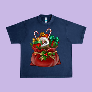 Chrismas Santa Claus Bag Urban Heavy Tee Designed By Nancycooperartshop