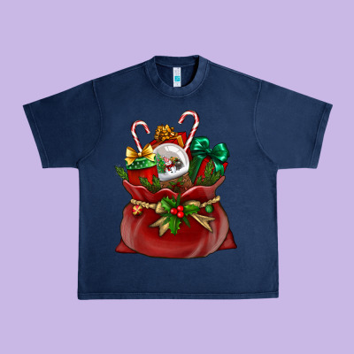 Chrismas Santa Claus Bag Urban Heavy Tee Designed By Nancycooperartshop