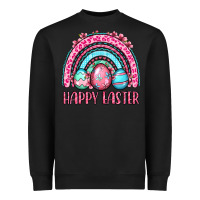Black Happy Easter eggs rainbow Heavyweight Sweatshirt - OliviaCreatesArt