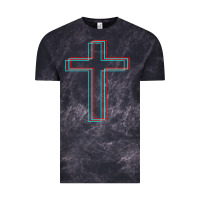 Cloud Black A Neon Christian Cross Vintage Tee - artisFamous