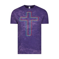 Cloud Purple A Neon Christian Cross Vintage Tee - artisFamous
