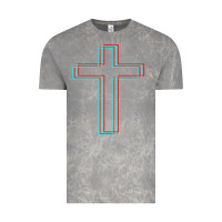 Cloud Rock A Neon Christian Cross Vintage Tee - artisFamous