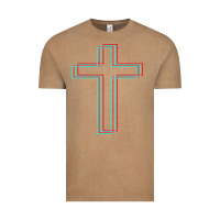 Vintage Coffee A Neon Christian Cross Vintage Tee - artisFamous