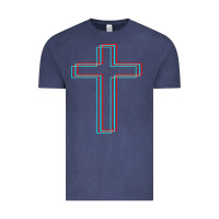 Vintage Denim A Neon Christian Cross Vintage Tee - artisFamous
