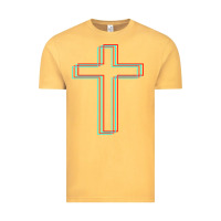 Vintage Mustard A Neon Christian Cross Vintage Tee - artisFamous