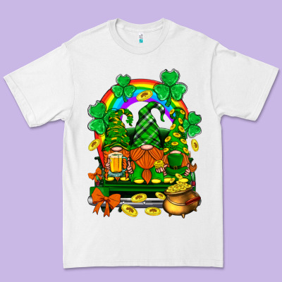 St. Patricks Gnomes Truck With Rainbow Premium Tee Designed By Bundleandbundleshop