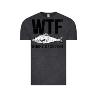 Vintage Black wtf where's the fish Vintage Tee - artisFamous