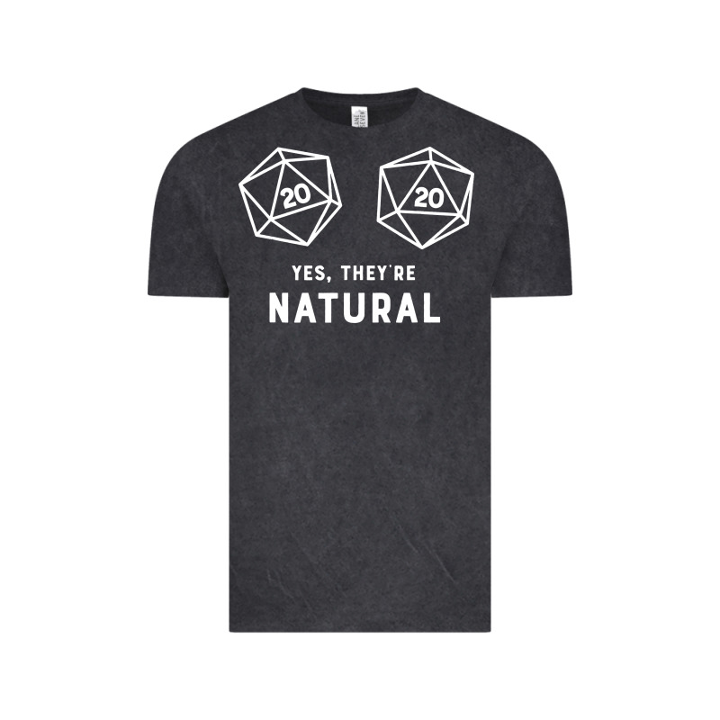 Yes They're Natural 20 Dice Funny Rpg Gamer Vintage Tee by artisFamous | Teevron