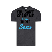Vintage Black you can't scare me i have three sons Vintage Tee - artisFamous