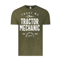 Vintage Olive Tractor Mechanic Gift Funny Job Title Profession Birthday Idea Vintage Tee - artisFamous