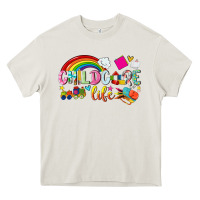 Cream childcare life Heavy Core Tee - NancyCooperArtShop