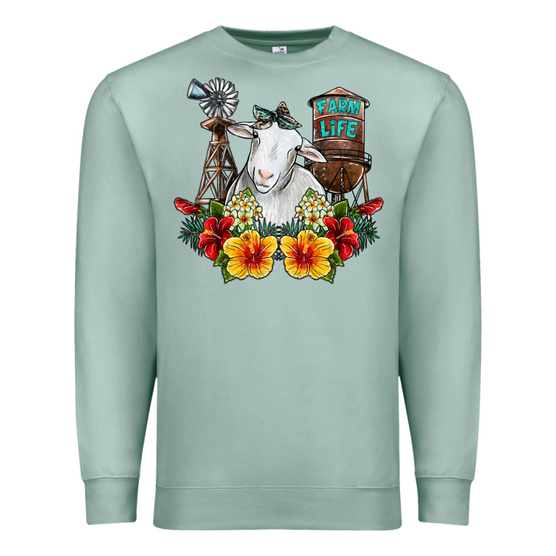Farm Life Sheep Premium Sweatshirt by SublimationCraftShop | Teevron