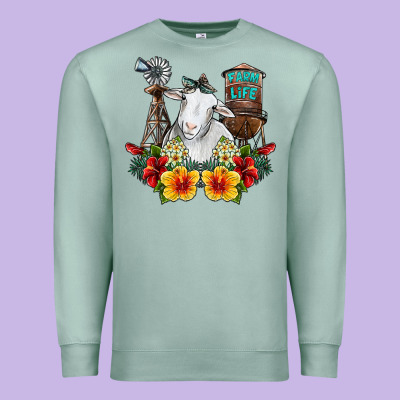 Farm Life Sheep Premium Sweatshirt Designed By Sublimationcraftshop