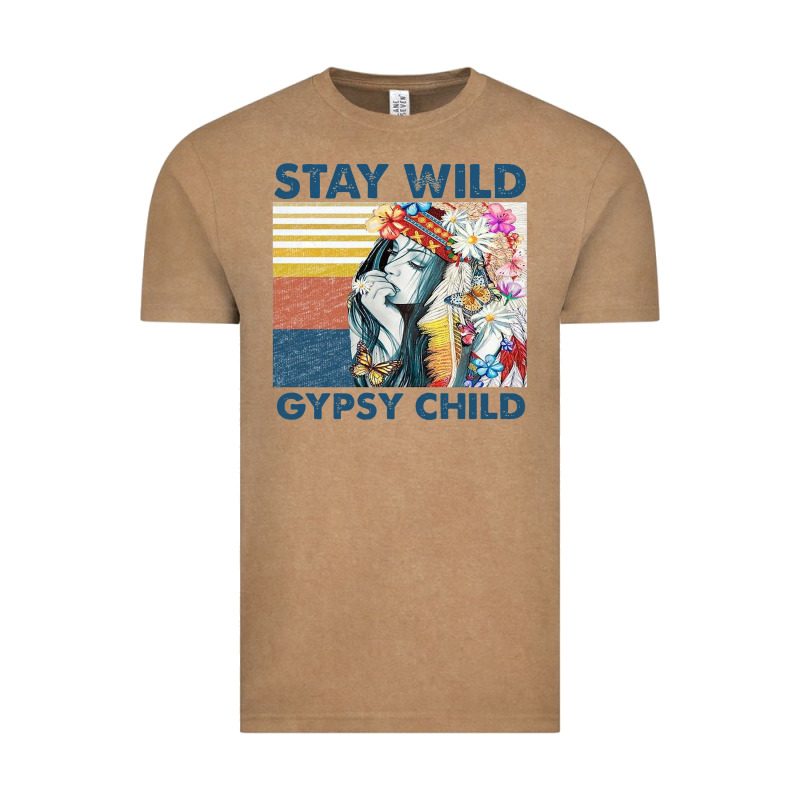 Stay Wild Gypsy Child Letter Rainbow Vintage Tee by artisFamous | Teevron