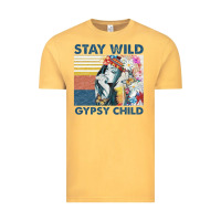 Vintage Mustard stay wild gypsy child letter rainbow Vintage Tee - artisFamous