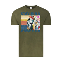 Vintage Olive stay wild gypsy child letter rainbow Vintage Tee - artisFamous