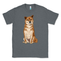 Charcoal Heather shiba inu Classic Tee - RanaPortraitStore