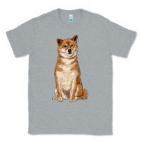 Heather Grey shiba inu Classic Tee - RanaPortraitStore