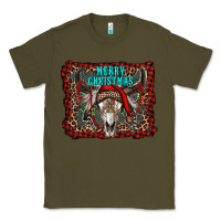 Army Green merry christmas bull skull Classic Tee - RanaPortraitStore