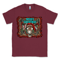 Burgundy merry christmas bull skull Classic Tee - RanaPortraitStore