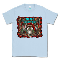 Dusty Blue merry christmas bull skull Classic Tee - RanaPortraitStore