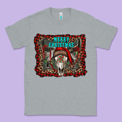 Merry Christmas Bull Skull Classic Tee Designed By Ranaportraitstore