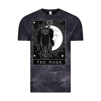 Cloud Black tarot card crescent moon and cat graphic Vintage Tee - artisFamous