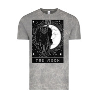 Cloud Rock tarot card crescent moon and cat graphic Vintage Tee - artisFamous