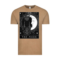 Tarot Card Crescent Moon And Cat Graphic Vintage Tee | Teevron