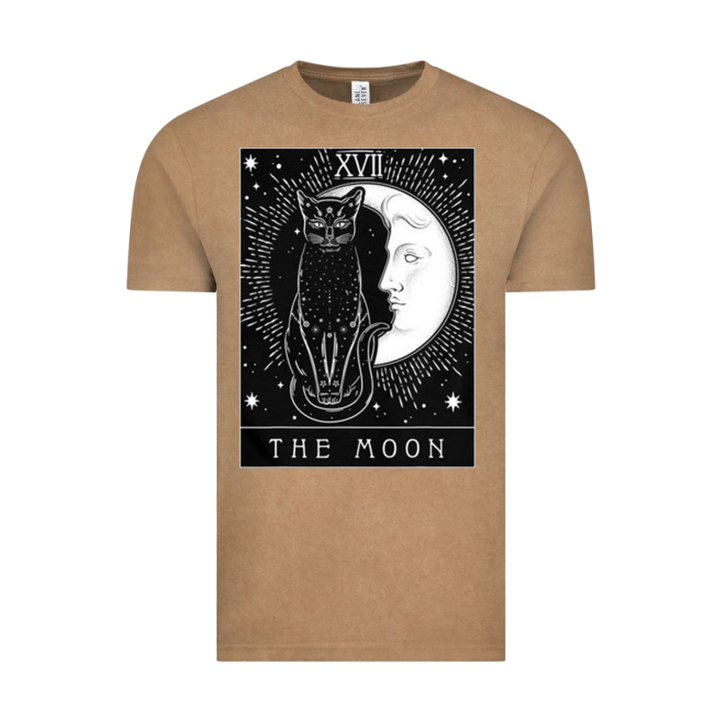 Tarot Card Crescent Moon And Cat Graphic Vintage Tee by artisFamous | Teevron