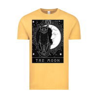 Vintage Mustard tarot card crescent moon and cat graphic Vintage Tee - artisFamous