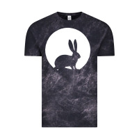 Bunny And Full Moon Funny Vintage Tee | Teevron