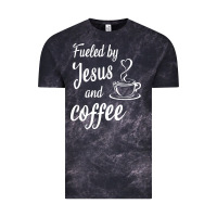 Cloud Black Fueled by jesus and coffee Vintage Tee - artisFamous