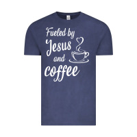 Vintage Denim Fueled by jesus and coffee Vintage Tee - artisFamous