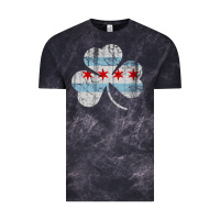 Irish Chicago Flag Shamrock Vintage Tee | Teevron