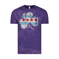 Cloud Purple irish chicago flag shamrock Vintage Tee - artisFamous