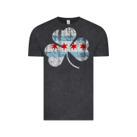 Vintage Black irish chicago flag shamrock Vintage Tee - artisFamous