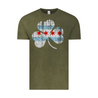 Vintage Olive irish chicago flag shamrock Vintage Tee - artisFamous
