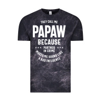 Cloud Black Mens They Call Me Papaw Because Partner In Crime - Dad & Grandpa Birth Vintage Tee - artisFamous
